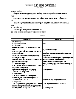 Giáo án lớp 3 - Chủ đề 7: Lễ hội quê em