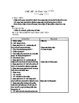 Giáo án lớp 4 - Chủ đề 10: Tĩnh vật