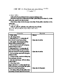 Giáo án lớp 4 - Chủ đề 11: Em tham gia giao thông