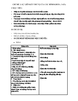 Giáo án lớp 5 - Chủ đề 2: Sự liên kết thú vị của các hình khối