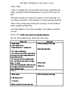Giáo án lớp 5 - Chủ đề 3: Âm nhạc và sắc màu