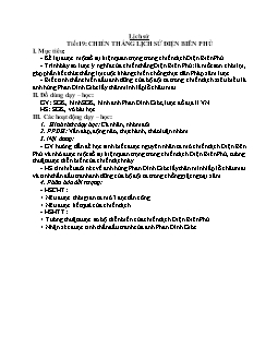 Giáo án lớp 5 môn Lịch sử - Tiết 19: Chiến thắng lịch sử điện biên phủ
