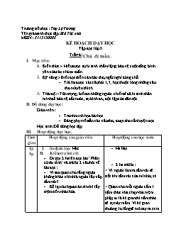 Giáo án lớp 5 môn Tập đọc - Tiết 46: Chú đi tuần