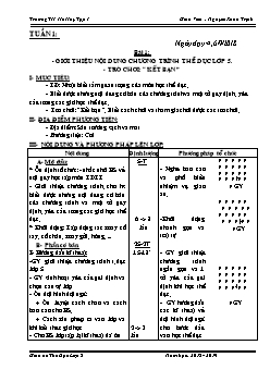 Giáo án lớp 5 môn Thể dục - Trường TH Hà Huy Tập I