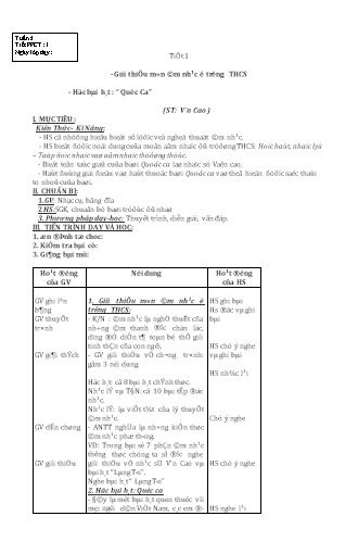 Giáo án môn Âm nhạc lớp 6 (cả năm)