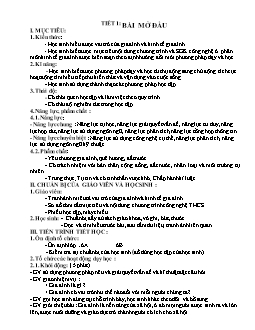 Giáo án môn Công nghệ lớp 6 - Tiết 1 đến tiết 21