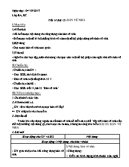 Giáo án môn Công nghệ lớp 8 - Tiết 14 - Bài 15: Bản vẽ nhà