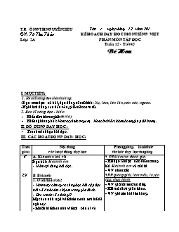 Giáo án Tập đọc 2 tuần 15 - tiết 45: Bé Hoa