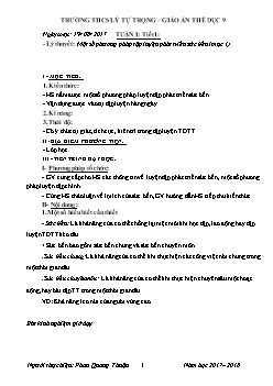 Giáo án Thể dục 9 - Trường THCS Lý Tự Trọng