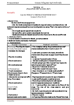 Giáo án Tiếng Anh lớp 5 - Bài 11 đến bài 20