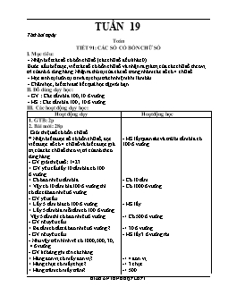 Giáo án tổng hợp Lớp 3 - Tuần 19