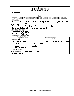Giáo án tổng hợp Lớp 3 - Tuần 23