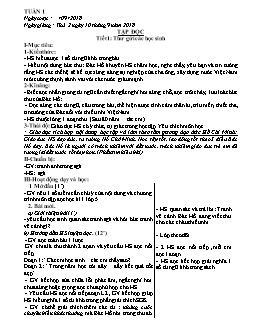 Giáo án tổng hợp lớp 5 - Tuần 1 năm 2018