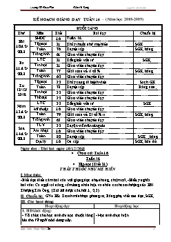 Kế hoạch giảng dạy tuần 16 lớp 5 (năm học 2018 - 2019)