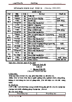 Kế hoạch giảng dạy tuần 20 lớp 5 (năm học 2018 - 2019)