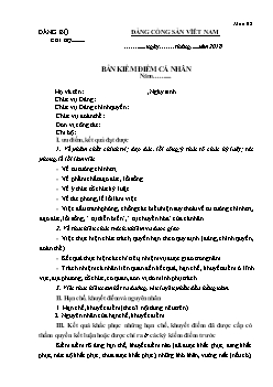 Mẫu 02: Bản kiểm điểm cá nhân