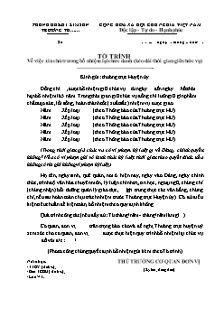 Mẫu: Tờ trình: Về việc xin chủ trương bổ nhiệm lại chức danh (kéo dài thời gian giữ chức vụ)