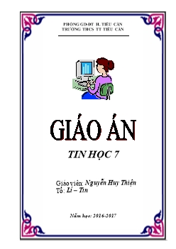 Bìa giáo án Tin học 7