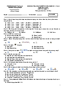 Đề kiểm tra chất lượng giữa học kì I – Năm học 2017 - 2018 môn Tin học 7 - Mã đề 602