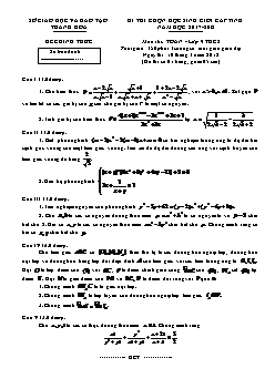 Đề thi chọn học sinh giỏi cấp tỉnh năm học 2017 - 2018 môn thi: Toán lớp 9 THCS