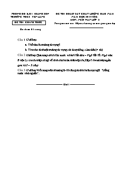 Đề thi khảo sát chất lượng đầu năm môn: Ngữ văn lớp 8