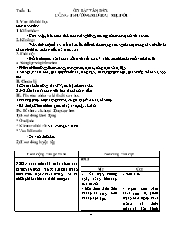 Giáo án dạy thêm Ngữ văn 7 tuần 1, 2, 3