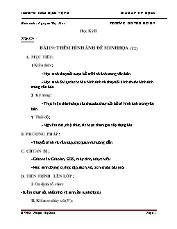 Giáo án môn Tin học khối 6 - Bài 19: Thêm hình ảnh để minh họa