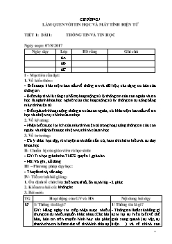 Giáo án môn Tin học khối 6 (cả năm)