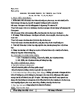 Giáo án môn Tin học khối 6 - Chủ đề: Tổ chức thông tin trong máy tính