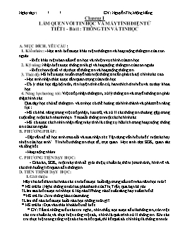 Giáo án môn Tin học khối 6 (chuẩn kiến thức)