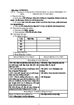 Giáo án môn Tin học khối 6 năm học 2018