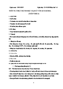 Giáo án môn Tin học khối 6 - Tiết 58: Thực hành học đại số với geogebra