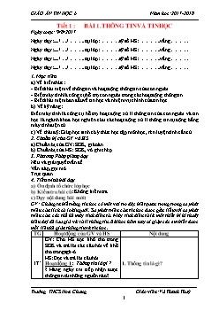 Giáo án môn Tin học khối 6 - Trường THCS Hòa Chung