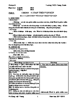 Giáo án môn Tin học khối 6 - Trường THCS Thắng Quân