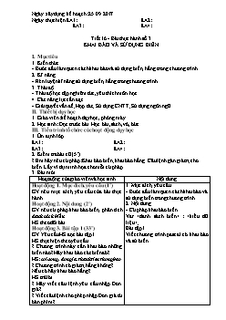 Giáo án môn Tin học khối 8 - Tiết 16 - Bài thực hành số 3: Khai báo và sử dụng biến