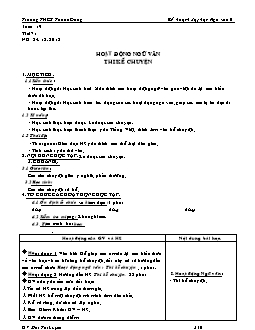 Giáo án Ngữ văn 6 - Tuần 19 - Trường THCS Thạnh Đông