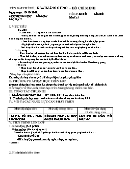 Giáo án Ngữ văn 7 Chủ đề: Rằm tháng giêng – Hồ Chí Minh