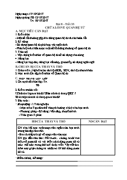 Giáo án Ngữ văn 7 - Tuần 10 - Tiết 33 đến 35