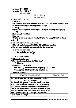 Giáo án Ngữ văn 7 - Tuần 14 - Tiết 48 đến 51