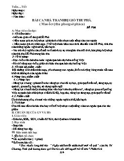 Giáo án Ngữ văn 7 - Văn bản: Bài ca nhà tranh bị gió thu phá ( Mao ốc vị thu phong sở phá ca) Đỗ Phủ