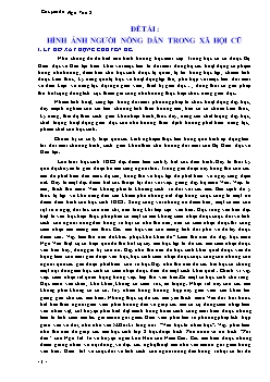 Giáo án Ngữ văn 8 - Chủ đề: Hình ảnh người nông dân trong xã hội cũ