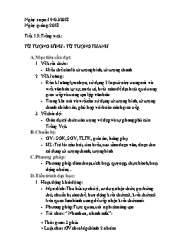 Giáo án Ngữ văn 8 tiết 15: Tiếng Việt: Từ tượng hình - Từ tượng thanh