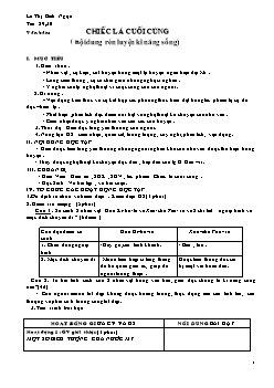 Giáo án Ngữ văn 8 tiết 29, 30: Văn bản: Chiếc lá cuối cùng (nội dung rèn luyện kĩ năng sống)