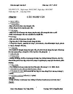 Giáo án Ngữ văn 8 tiết 75: Tiếng Việt: Câu nghi vấn