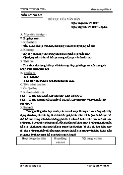 Giáo án Ngữ văn 8 tiết 8, 9: Bố cục của văn bản