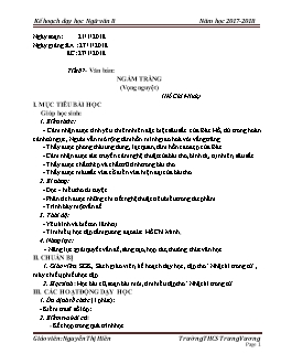 Giáo án Ngữ văn 8 tiết 87: Văn bản: Ngắm trăng (Vọng nguyệt) (Hồ Chí Minh)