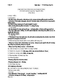 Giáo án Ngữ văn 9 tiết 17: Chuyện người con gái Nam Xương (Trích Truyền kì mạn lục- Nguyễn Dữ) (tiếp theo)