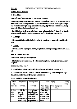 Giáo án Ngữ văn 9 tiết 46: Kiểm tra truyện trung đại (45 phút)