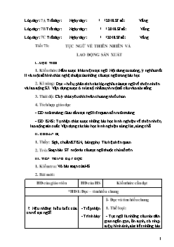 Giáo án Ngữ văn lớp 7 kì II