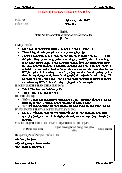 Giáo án Tin học 6 - Bài 6: Trình bày trang văn bản và in